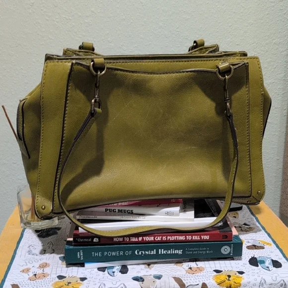 American Leather Satchel - Olive Green - Picture 2 of 7